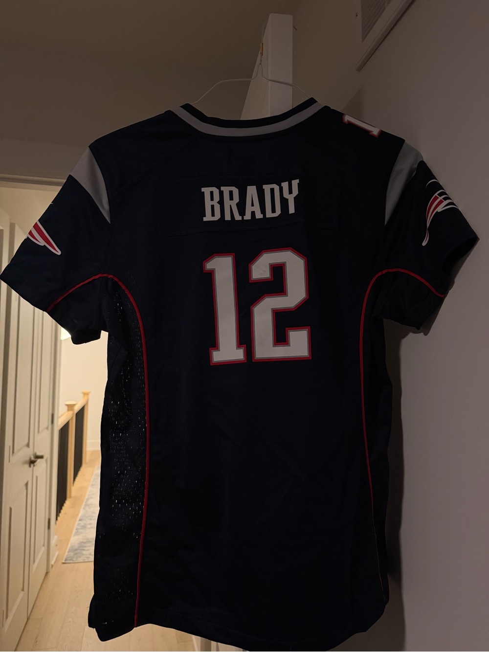 NFL Patriots ladies size large Navy #12 Football Jersey - Picture 3 of 3